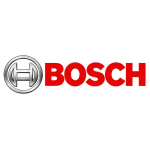 BOSCH logo with silver circular emblem and red lettering