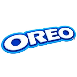 OREO chocolate sandwich cookies with creamy filling, milk and OREO packaging