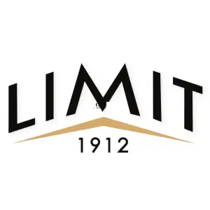 LIMIT 1912 luxury watch brand logo with black lettering and gold chevron