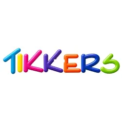 TIKKERS colourful kids watch brand logo with multicoloured lettering