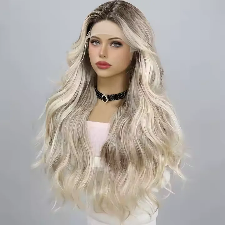 Gold Gradient Wavy Lace Front Wig