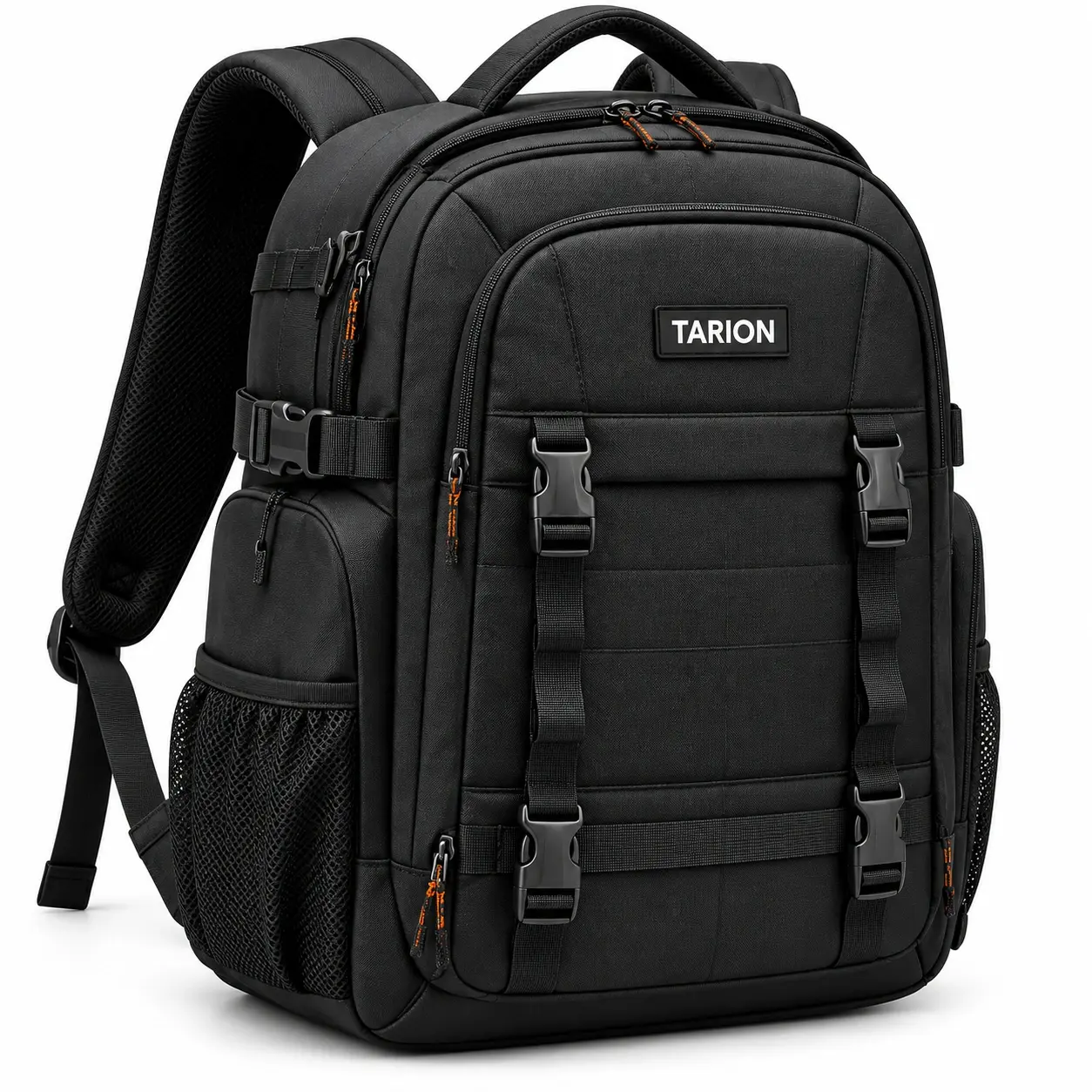 Tarion Black Camera Backpack with 15" Laptop Compartment