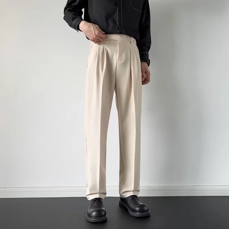 Men’s Straight-Leg Loose-Fit Suit Pants