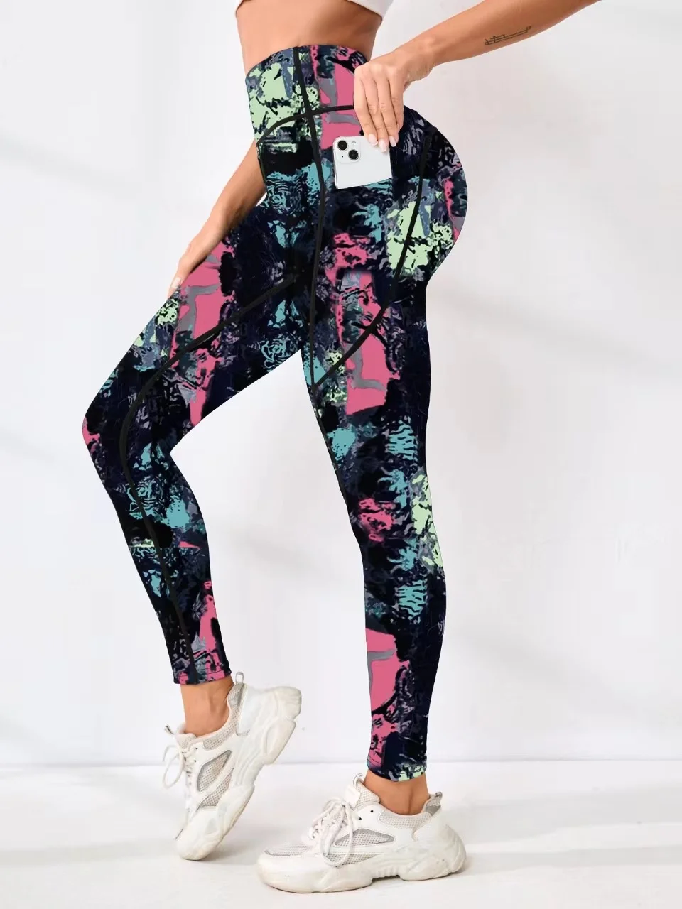 : Women's High-Waisted Butt-Lifting Yoga Leggings – Slim-Fit Printed Sports Pants