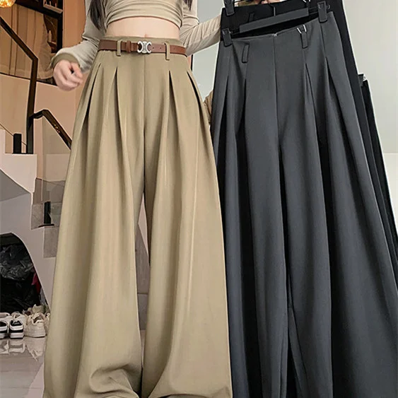 : Women’s Korean-Style Loose-Fit Casual Suit Trousers